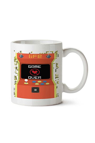 ART HEDİYE كوب مطبوع على الجانبين من Game Over00000