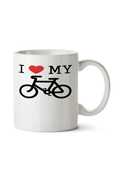 ART HEDİYE I Love my bike two Sided Printed Mug