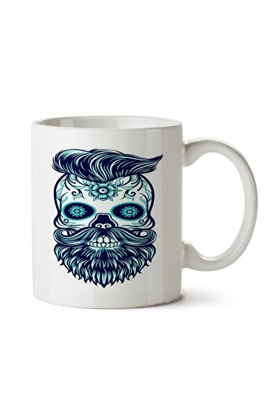 ART HEDİYE كوب كافيرا بربودا جمجمة مطبوع على الجانبين
