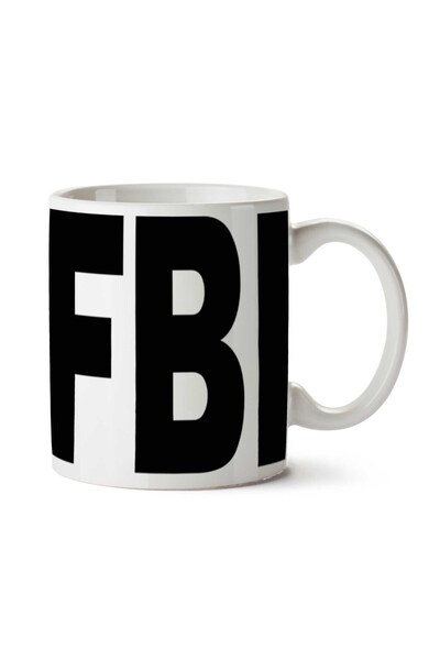 ART HEDİYE كوب مطبوع عليه شعار مكتب التحقيقات الفيدرالي على الجانبين