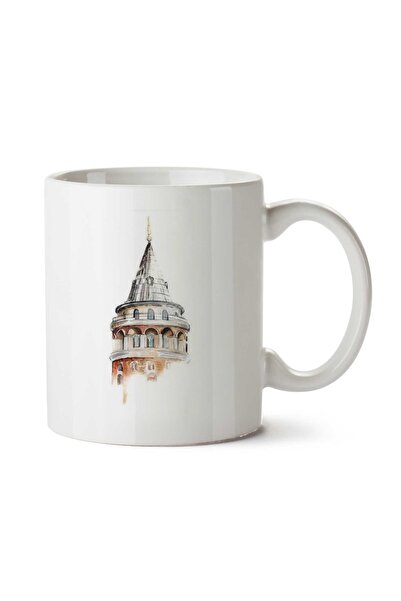 ART HEDİYE كوب مطبوع عليه صورة ظلية لبرج جالاتا على الجانبين