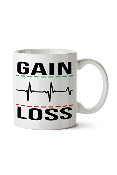 ART HEDİYE كوب GAIN E LOSS مطبوع على الجانبين