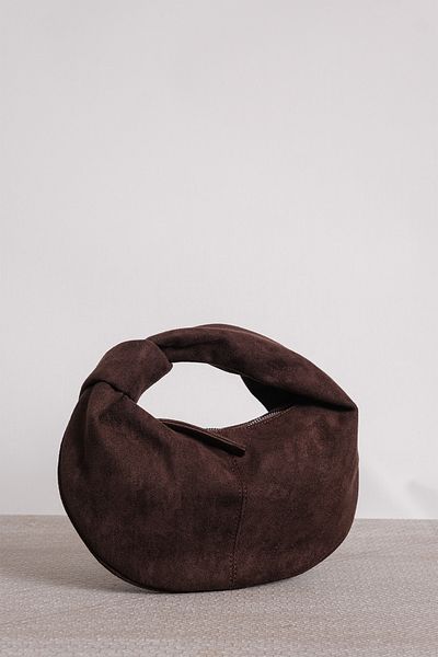 Çantacımstore Γυναικεία μίνι τσάντα Jordie Suede Bitter Brown 1612
