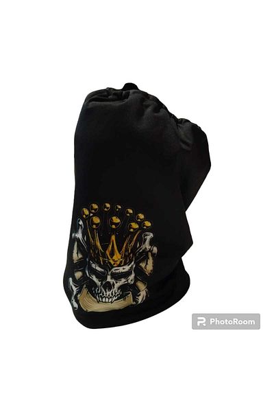 Betülce Unisex Multi-Purpose Winter Fleece Neck Collar Beanie Yellow Skull Emblem neck collar