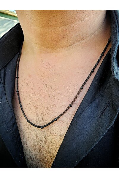 kumazonedesign Erkek Siyah Çelik Kolye