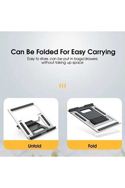 Asfal Metal Height Adjustable Tablet and Laptop Stand with Bag Portable Desktop Macbook and Laptop Holder