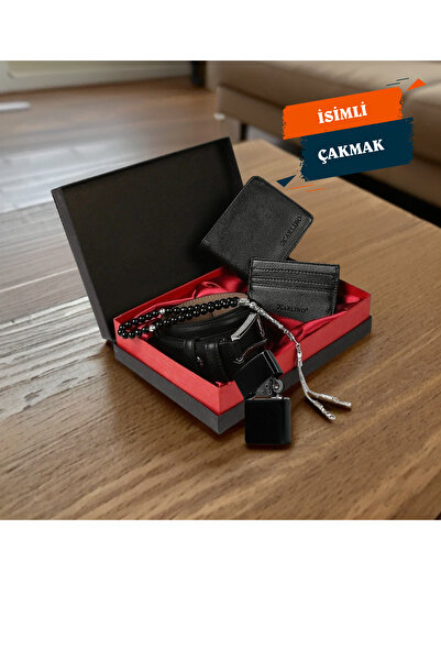 expreshediye Erkek Cüzdan Kemer Tesbih İsimli Çakmak Sevgiliye Babaya Arkadaşa Hediye Seti