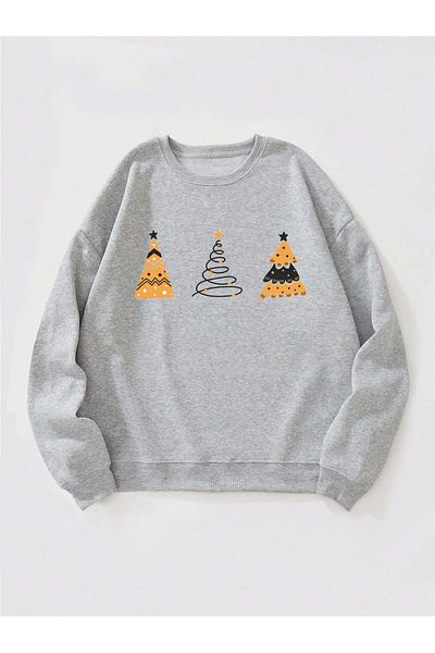 Ginevra Unisex Christmas Tree Printed Oversize Sweatshirt