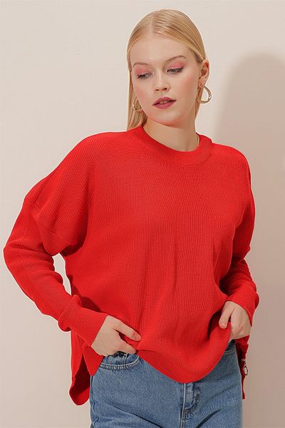 HAKKE Oldalsó cipzár Laza kötöttáru PULÓVER