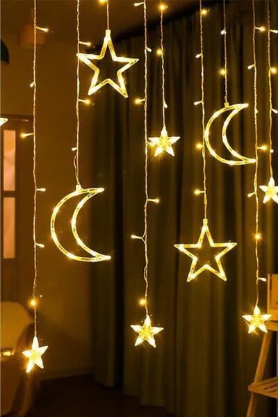 DEMPOWER Dp-45 Gün Işığı 3 Metre Ay Yıldız Şekilli Perde Led
