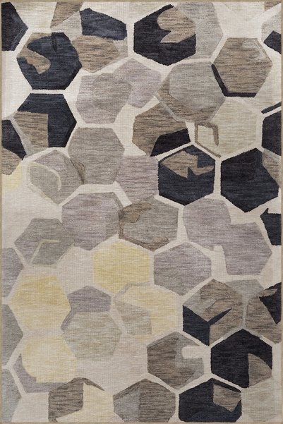 Rugs Modern Halı Gray Beige Themed Geometric Hexagonal Patterned Creative Mod...