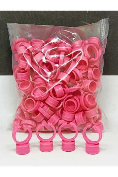 NEF Kozmetik Fuşya 50 Adet Microblading Kalıcı Makyaj Boya Koyma Potu Yüzük