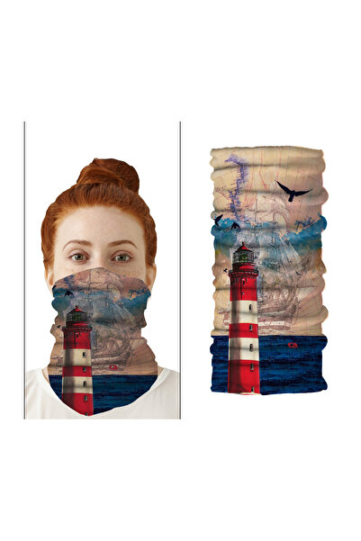 TEEMOOD PIRATE PARROT LIGHTHOUSE SEA LANTERN Mască de față pentru ciclism cu ...