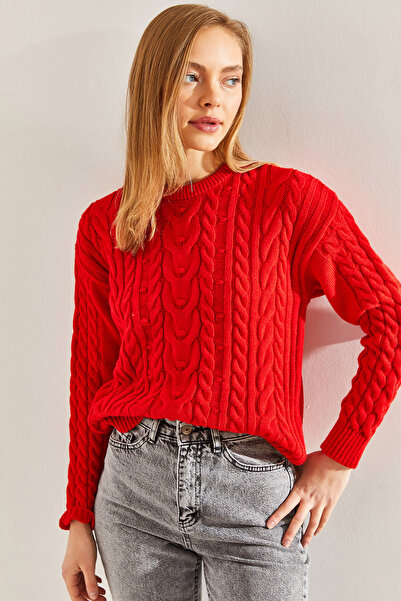 Bianco Lucci Women's Patterned Knitwear Sweater