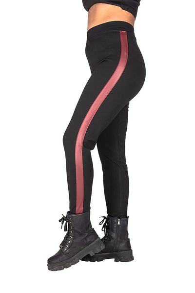 MissKATRE High Waist Recovery Steel Knitted Black Tights Red