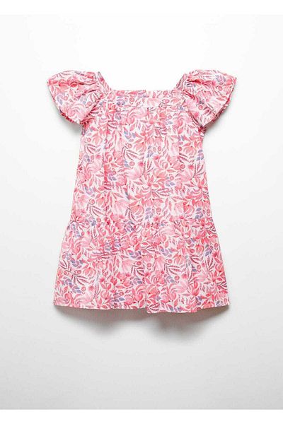 MANGO Kids Gemustertes Kleid aus Baumwolle