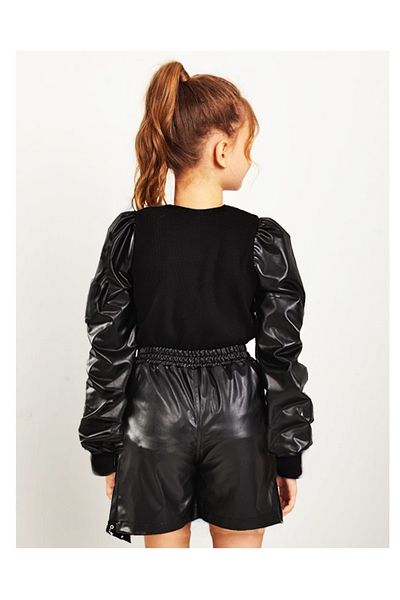 By Piera Fustă cu pantaloni scurți din piele artificială pentru copii 058447