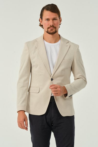 VALUE Cream Slim Fit Classic Lined Regular Blazer Men's Jacket