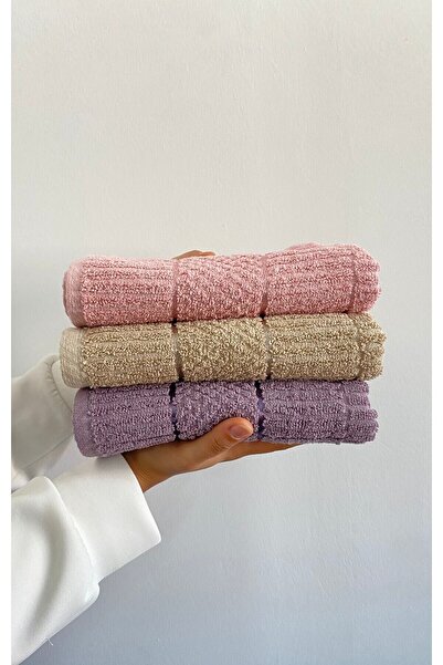 eco concept Jacquard, Border, 3-Piece Hand Face Towel Set, 100% Cotton, Soft, Daily Use, Colorful Towel
