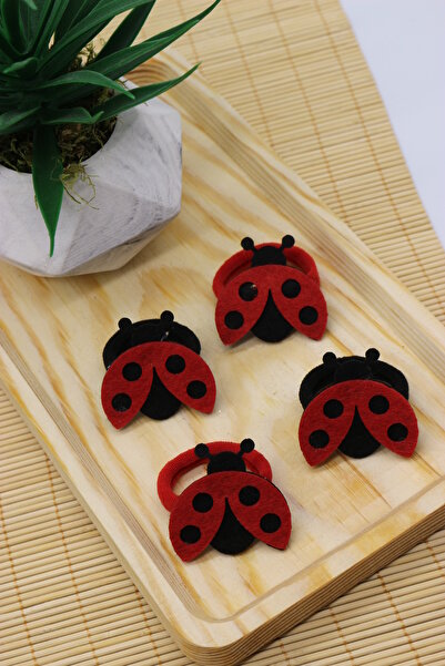 Angelika Çocuk 4'lü Uğurböceği Lastik Toka Seti