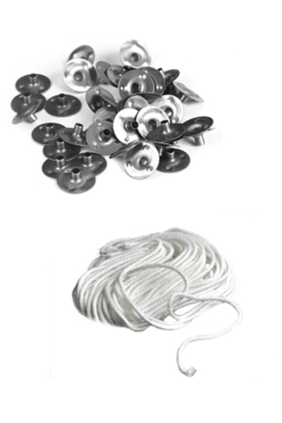 Otantik 5 Mt Mum Fitili ve 50 Adet Çıt Çıt Bir Arada, Mum Yapım Malzemeleri S...