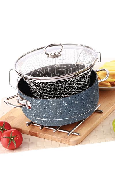 Gerçektrend Camellia Granite Fryer Frying Pan