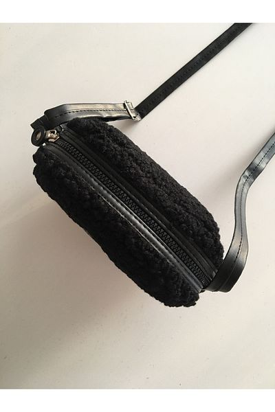 Outlet Çarşım Geantă de umăr pentru femei Teddy Geantă de zi cu bulle de pluș cu blană