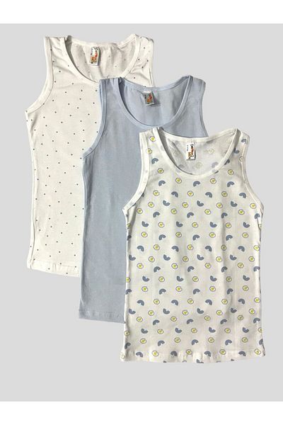 elmas kids Girl's Cotton Floral Polka Dot Patterned 3-pack Undershirt