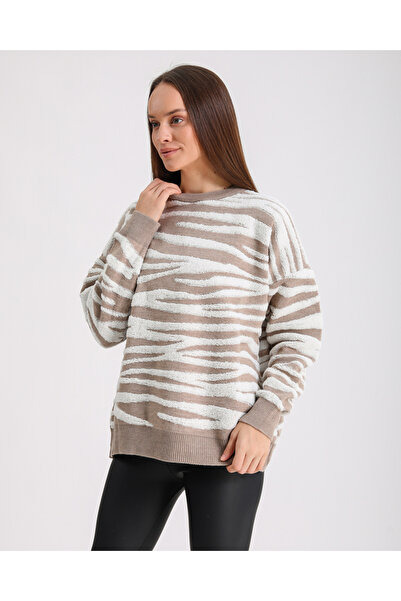 buyi KADIN ZEBRA DESEN KAZAK