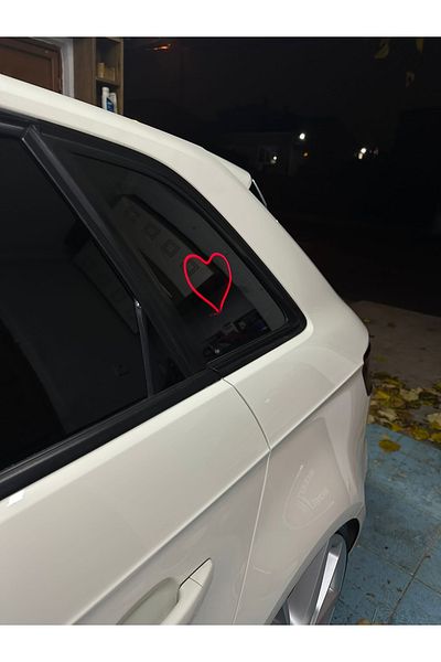 3dbaydesign In-Car Neon LED Light Decor Heart (12 Volt Suction Cup RED)
