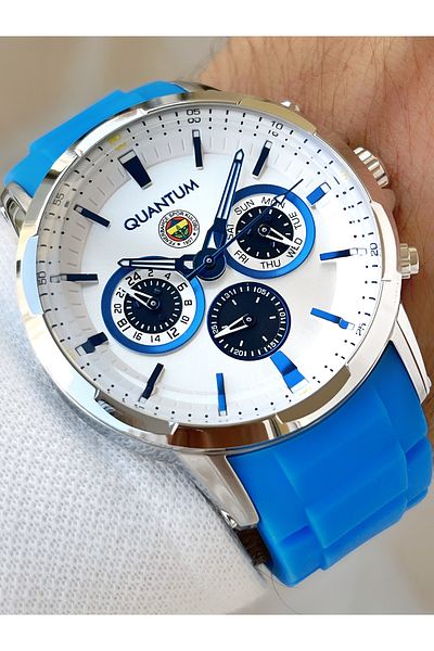 Quantum Functional Original Licensed Silicone Cord Steel Case Fenerbahçe Fan Men's Wristwatch