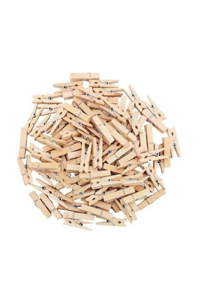 Metranya 50 Adet Ahşap Mandal 2.5 Cm, Fotoğraf Dekorasyon Mandalı, Çok Amaçlı...