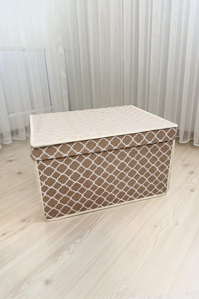 VAYBE Mini Multi-Purpose Storage Box, Horoscope, Toy Box, Organizer, Cream Chain Pattern 30x40x25