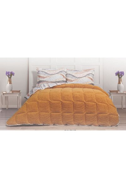 Bella Home BİR YÜZÜ BATTANİYELİ ÇİFT KİŞİLİK UYKU SETİ CLARO ORANGE
