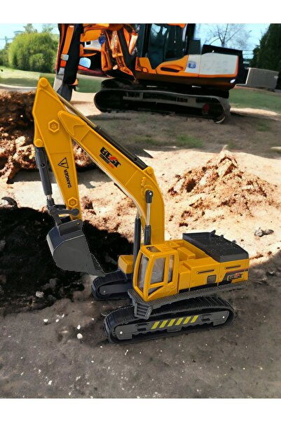 MAUN Vinç Ekskavatör Kepçe Metal Oyuncak İş Makinası Sürtmeli Araçlar Erkek O...