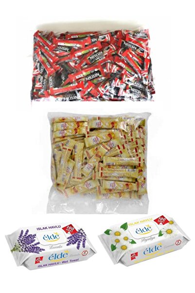 Nescafe Classic 2 gr 200 Lü Coffe Mate 5 gr 100 Lü Elde Islak Havlu