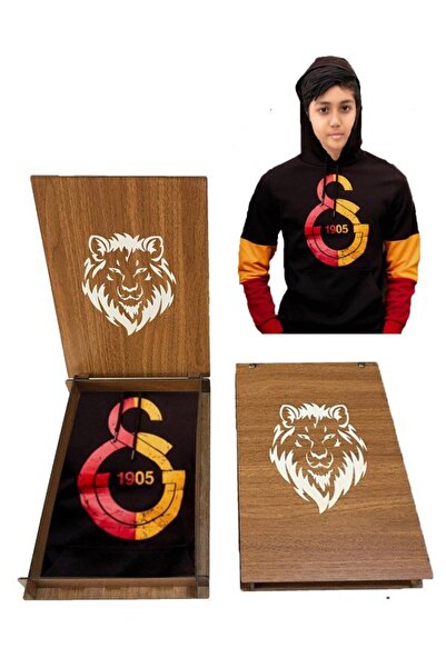 Galatasaray Armalı Renkli Lisanslı Çocuk Sweatshırt Hediyelik Ahşap Kutulu