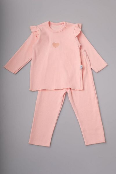 Sare Çocuk Giyim Girl's Powder Bottom Top Set