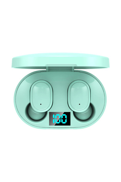 LESGO E6s Bluetooth 5.0 Kablosuz Kulaklık Çift Mikrofonlu Powerbank Kutulu Şarj Kablosu Yeşil