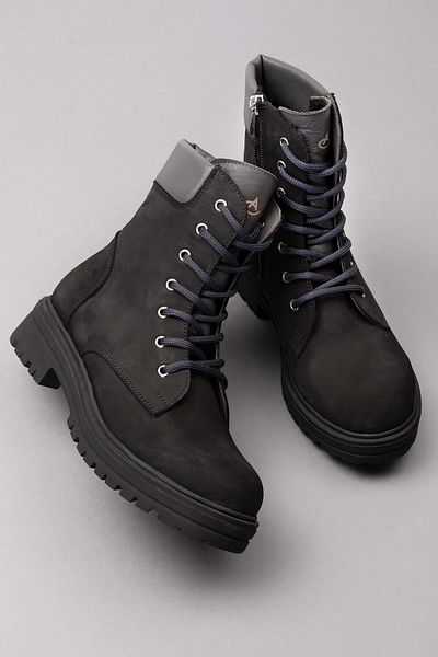 Gondol Cizme casual din piele naturală nubuck anl.2577 - Negru - 38