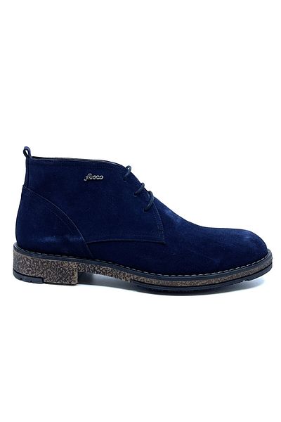 Fosco Cizme pentru bărbați, cu șireturi, albastru bleumarin, piele nubuc, talpă termică, căptușeală caldă 8584 912