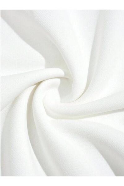 Touz Moda Y2k Butterfly Sırt Baskılı Oversize Unisex Beyaz Kapşonlu Hoodie Sweatshirt