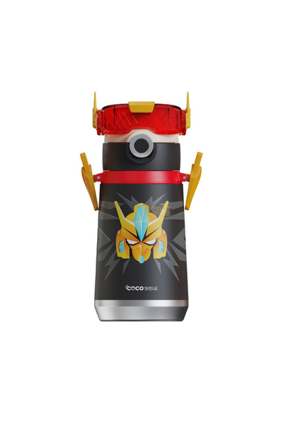 Vagonlife Cocosmile 500 مل مجموعة جديدة من الترمس الفولاذي تحت عنوان الروبوت قارورة للأطفال مع القش والشماعة