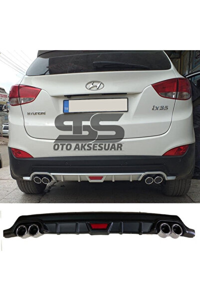 STS Oto Aksesuar Hyundai Ix35 Difüzör Arka Tampon Eki 4 Egzoz Çıkışlı Siyah Tip