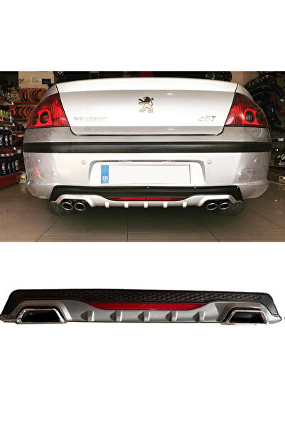 STS Oto Aksesuar Peugeot 407  Uyumlu  Difüzör Arka Tampon Eki 2 Egzoz Çıkışlı...