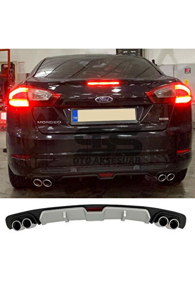 STS Oto Aksesuar Ford Mondeo Mk4 Difüzör Arka Tampon Eki 4 Egzoz Çıkışlı Gri