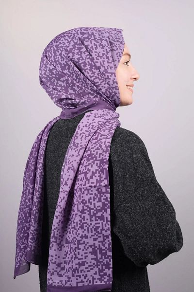 Blue Trend Fashionable Cashmere Patterned Touch Medina Silk Shawl - Mixed Pattern-01