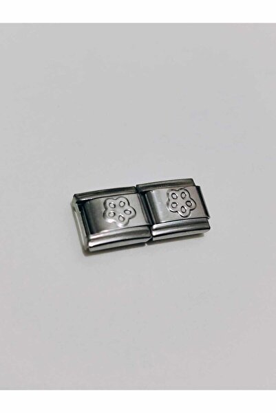 AseLJewellery سوار مرن بتفاصيل زهور فضية سحر إيطالي (2 قطعة)