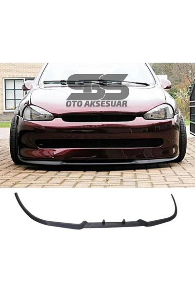 STS Oto Aksesuar Opel Corsa B Cupra R Uyumlu Ön Lip Mat Siyah Ön Tampon Lip