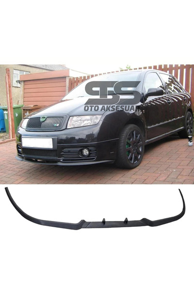 STS Oto Aksesuar Skoda Fabia Mk1 Cupra R Uyumlu Ön Lip Mat Siyah Ön Tampon Lip